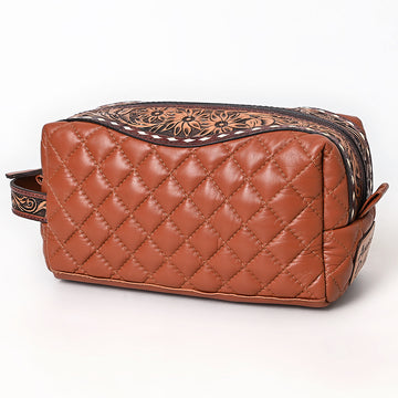 American Darling Toiletry Hand Tooled Genuine Western Leather Women Bag